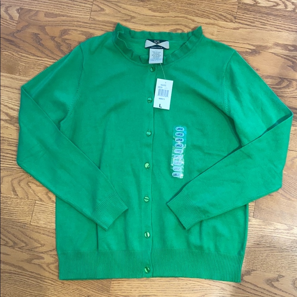 New with Tags Green Cardigan Sweater